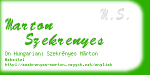 marton szekrenyes business card