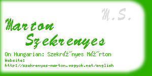 marton szekrenyes business card